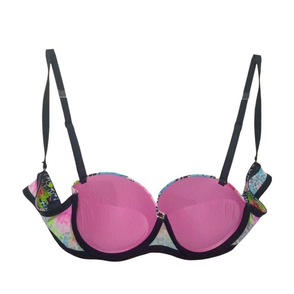 Victorias Secret Womens Colorful Everywhere Floral Pushup Underwire Bra Size 36B - Picture 9 of 11